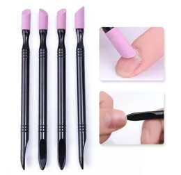 Dubbelkvart Quartz Nail Cuticle Remover Tvättbar Död Hud Pusher Trimmer Manicure Nail Art Tool Xb1