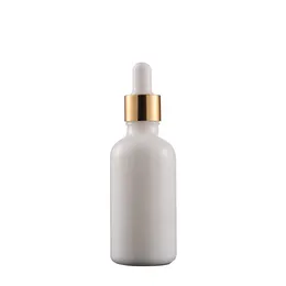 Wholesale White Porcelain Essential Oil Bottles 10ML 15ML 20ML 30ML 50ML 100ML Dropper Glass Serum Bottles