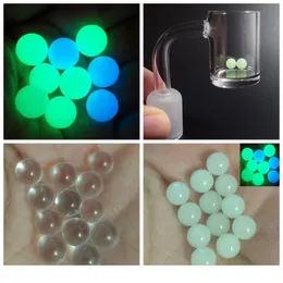 DHL Novo Design Colorido Luminoso Brilhante 6mm 8mm Quartz Terp Bola de Pérola Inserir Prego De Quartzo Banger Para Tubo de Água De Vidro