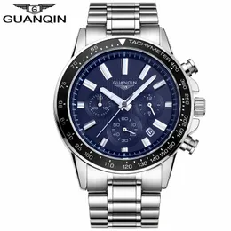 Herenhorloges Topmerk Luxe Guanqin Mannen Mode Business Chronograph Clock Mannelijke Sport Roestvrij staal Waterdicht Quartz horloge