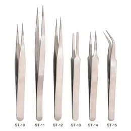 Good Quality ST - 10 11 12 13 14 15 Silver Nipper 1.5mm 201 Stainless Steel Tweezers Repair Tools Factory Wholesale Accpet OEM 200pcs