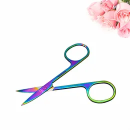 2.0 Rostfritt stål Titanium Eyebrow Trimming Scissors Bag Cut Makeup Reparation Ögonbryn Skönhet Små sax 200 st