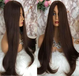 Kosher Wigs Brown #4 Finest European Virgin Human Hair Invisible Knots 4x4 Silk Top Jewish Wig Wig