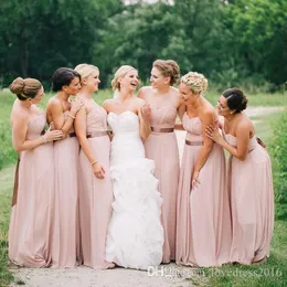 Country Plus Size Bridesmaid Dresses A Line Sweetheart Chiffon Maid of Honor Dress Party Gowns Wedding Guest Dress with Sashes Custom