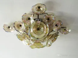 Flower Shape Glass Wall Light Modern abstract Blown Glass Plates Italian Big Modern Hotel Lobby Chandelier Light