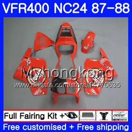 Lucky Red Hot Body for Honda RVF400R VFR400RR RVF400RR VFR400R 1987 1988 267HM.43 VFR400 R NC24 V4 RVF VFR 400 R VFR 400R 87 88 Fairing Kit