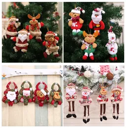 Christmas Decoration Pendants toy Outside Xmas Tree Hanging Ornament Santa Claus Snowman bear Doll for Home Decor Kids Gift YD0435