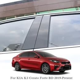 6pcs Car Styling For Kia K3 Cerato Forte BD 2019-Present Car Window Trim Sticker Middle Column Stickers PVC External Accessories