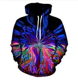 Wydanie Nowy Moda Mężczyzna Kobiety Designer Perfect Harajuku Styl Psychedelic 3D Drukuj Długie Rękaw Błony Dorywczo Sportowa RW094