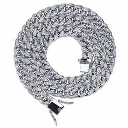 Hip Hop Smycken Mens Designer Halsband Alla Iced Out Simulerad diamant 10mm guld silverpläterad kubansk länk kedja lyx för män