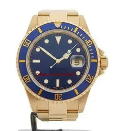 Christmas gift High Quality Wristwatches Mens mechanical watches 18K YELLOW GOLD WATCH BLUE DIAL16618 40MM