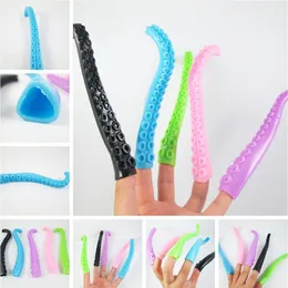 Novo romance de fantoche de dedo de plástico história mini polvo tentáculos brinquedo de silicone pequenos brinquedos de dedo para crianças crianças