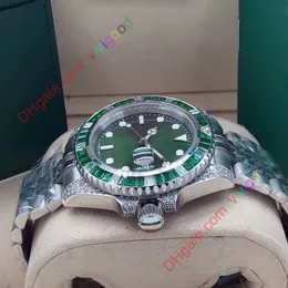 40mm Rbow Rainbow Diamond Bezel Sapphire Baselworld Watch Mens Automatic Green Watches Men Sport 116610LV Sub Date Wristwatches283e