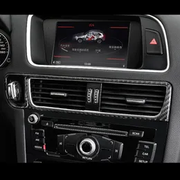 Carbon Fiber Car Styling Middle Air Vent Decoration Frame Trim For Audi Q5 2010-16 AC Button Cover Stickers Auto Accessories