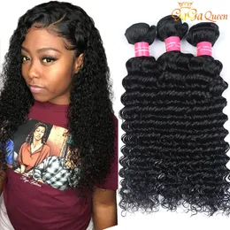 9A Brazilian Virgin Hair Deep Wave Bundles 4pcs lot 100% Deep Curly Virgin Human Hair Bundles