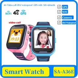 100x 4G Network A36E Wifi GPS SOS Smart Watch Kids Video call IP67 waterproof Alarm Clock Camera Baby Watch VS Q50 Q90