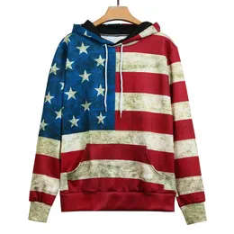 Chamsgend Unisex Sweatshirts Hoodies Sweatshirt Höst Amerikanska flaggan tryckt långärmad Slim Hooded Pullover Hoodie 2019F721