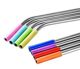 Silicone tips cover for 6mm diameter stainless steel straws 8 colors reusable straw cover prevent tooth impact Epacket ship