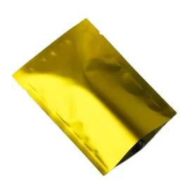 Golden Matte Aluminiowe Torby - Mylar Folie Plastikowe woreczki z tworzywa sztucznego ciepła, Top Otwarte Dumb Glimiument Folia Wouch, kolorowy worek opakowania