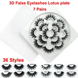 3D Mink False Eyelashes Dramatic Volume Eyelashes Strip 5D 36 Styles False Eyelash Extension Faux Mink Natural Thick Soft Lashes Lotus plate