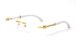 Ny vanlig spegelglasögon Rimless guld med brun buffel horn solglasögon mode sport attityd trä bambu glasögon oculos de sol