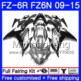 Body For YAMAHA FZ6N FZ-6R Silver black hot 2009 2010 2011 2012 2013 2014 2015 239HM.36 FZ 6R FZ6 R FZ 6N FZ6R 09 10 11 12 13 14 15 Fairings