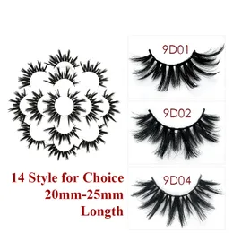 7 pares 22-25mm 9D Faux Mink cílios postiços longos cílios Maquiagem Lashes cílios postiços Maquiagem pestana Extensão