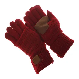 Fashion- Touch Screen Glove Capacitive Gloves Women Winter Warm Wool Gloves Antiskid Knitted Telefingers Glove Christmas Gifts YC8310