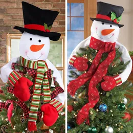 Weihnachtsdekoration Snowman Tree Hut Top Star Xmas Festival Party Home Decor kostenlos Versand 2 Stil XD21102