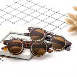Unisex Round Flip Up Sunglasses Classic Punk Vintage Double Lines Cover Eyewear 190 DHgate
