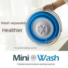Mini lavatrice a turbina ad ultrasuoni pieghevole secchio USB bucato detergente per dormitori domestici viaggio Quick Clean2610