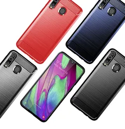 Tekstura włókna węglowego Slim Armor Osłona TPU Pokrywa dla Samsung Galaxy A20E A40S A60 Uwaga 10 Uwaga 10 Pro 350 sztuk / partia