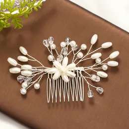 Pettine di perle da sposa Gioielli per capelli da donna Accessori per capelli da sposa Gioielli Copricapo Pettine per capelli Accessori da sposa di perle