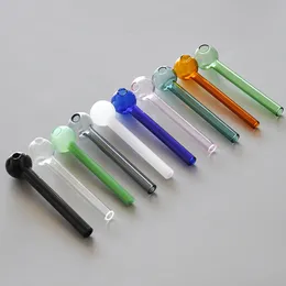Glass Pipe Colored Glass Oil Burner Mini Spoon Hand Pipe Smoking Accessories Glass Straight Tube