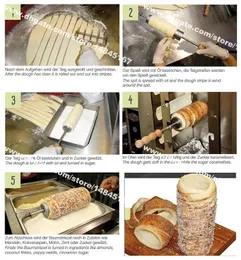 Yepyeni 4pcs Wodden Roll Macar baca kek ızgara baca kekleri yapmak makine Kurtos Kalacs Roller333H