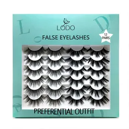 12pairs 25mm 5D Faux Mink Eyelashes Fake Lashes Long Makeup Mink Lashes Eyelash Extension False Eyelashes Makeup