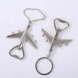 Air Plane Model Chains Beer Wine Bottle Openers for Men Women Party Favor Gift Keychain Creative Aircraft Metal Key Ring Holder Keyring