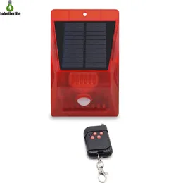 Alarme de alarme solar Orchard Anti-Theft Alarme Som 24 horas e luz 4 Modos 8 LED solar luz de aviso com controle remoto