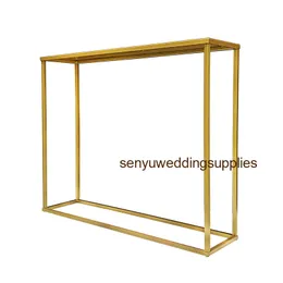 Neue Stil Hochzeit Gehweg Stand Säule Tisch Herzstück Gold Metall Kerzenhalter Stand Dekor senyu0211