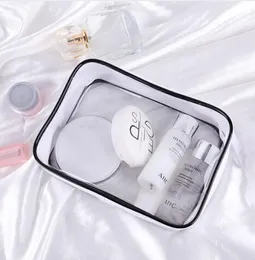 7 st / lot transparent kosmetisk väska PVC Travel Organizer Bag Zipper Clear Waterproof Women Makeup Bag Dropshipping