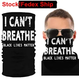 Neue Magic Scarves Bandanas Black Lives Matter I Can't Breathe Ice Silk Multifunktions-Gesichtsmaske Fashion Outdoor Sport Radfahren Sonnenschutzschal