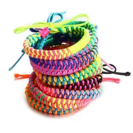Colorful Rainbow Rope Bracelet Handmade Woven Braided Friendship Bracelets Bangle Beach Bohemian for Women Couple Jewelry Gift