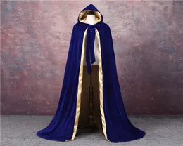 HOT NEW Hooded Velvet Cloak Gothic Vampire Wicca Robe Medieval Larp Cosplay Cape Women Wedding Jackets Wraps Coats Capes Plus Size