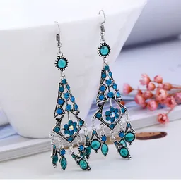 Fashion-New European and American earrings, national fashion suer earrings, retro Long-style carved Bohemian jewelry