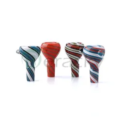 Full Color Wig Wag Glass Bowl 14mm 18mm Male Heady Glass Bong Bowl Piece Smoking Bowls For Glass Water Bongs Dab Oil Rigs
