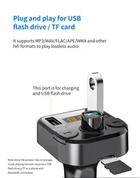 BT36B Coche Bluetooth Reproductor de música MP3 Transmisor FM para coche  Teléfono manos libres (negro estándar)