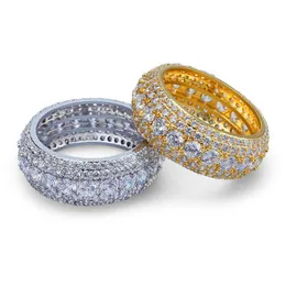 Gorąca Sprzedaż Hiphop Diamond Pierścień dla mężczyzn 18K Pozłacane biżuteria Bling Cubic Cyrkonia Hip Hop Ring