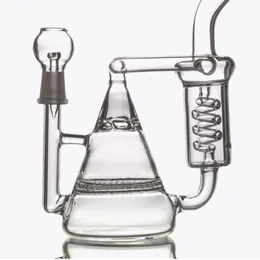 Akcesoria do palenia Najnowsze Design Piramid Glass Bong Two Funkcja HoneycombtorDo Perkolator Spring Recycler Bubbler Ratunki Oil Rury wodne