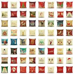 166 Padrões de Natal Pillow Covers 45 x 45 centímetros Linho Couch Almofadas Casos Decorações de Natal baratos Almofadas Deslize BH18078