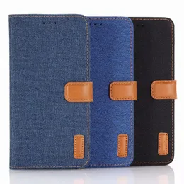 Oxford Cloth Flip Cover Telefonväska för Samsung Galaxy Note 9 8 S10 S9 S8 Edge Plus och iPhone X XR XS Max 7 8 Plus